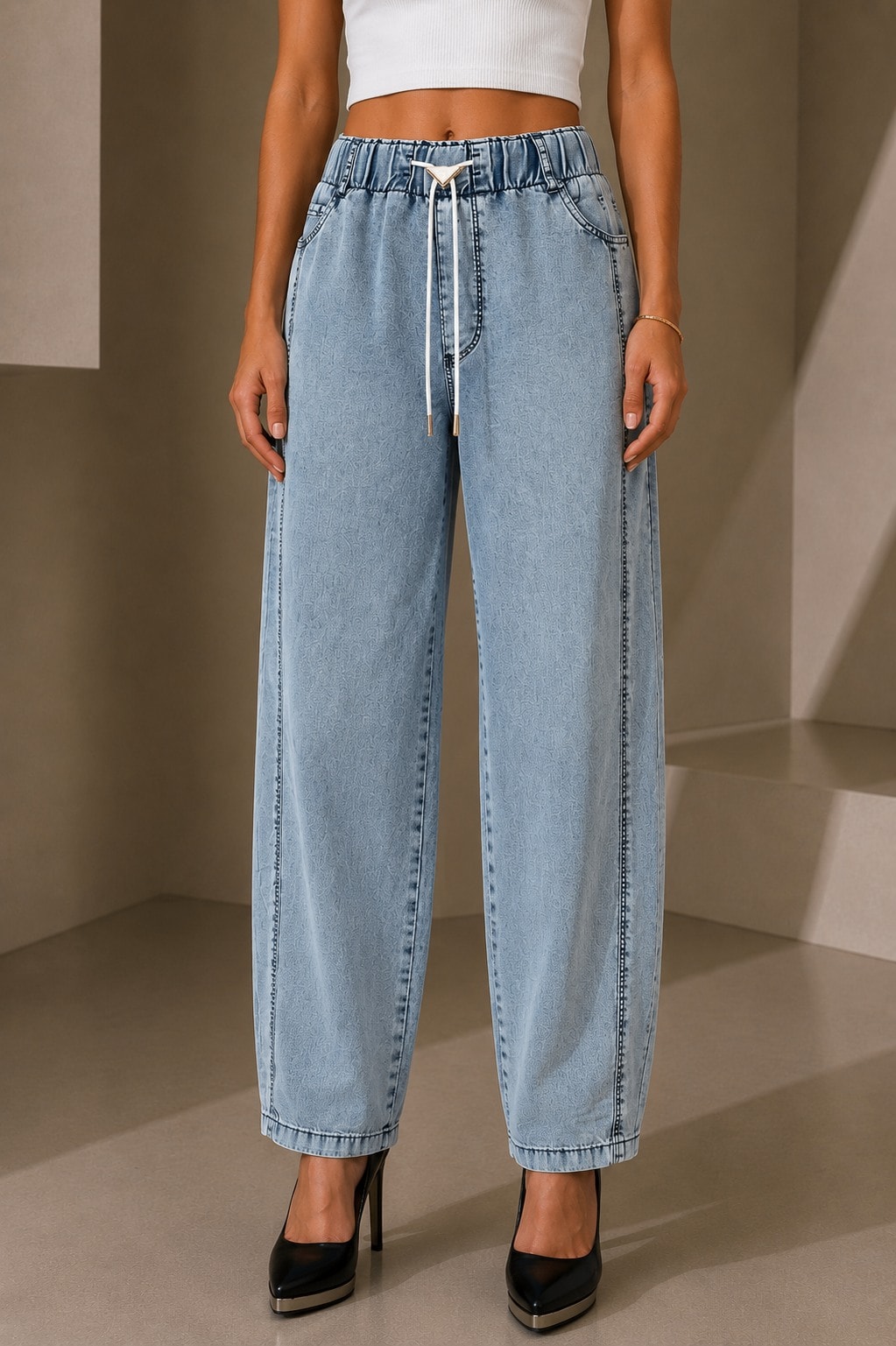 Estensivo Tencel Balloon Leg Jeans - Görsel 4