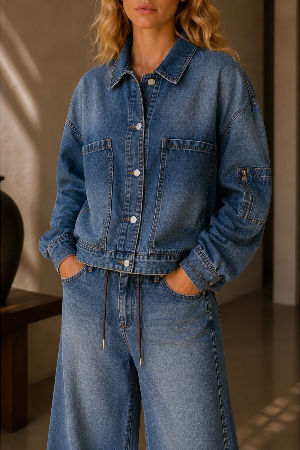 Luna Oversize Denim Ceket - Görsel 6